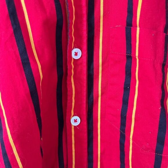 Ted Baker Red Stripe Slim Fit Cotton Button Down Dress Shirt - Picture 5 of 6